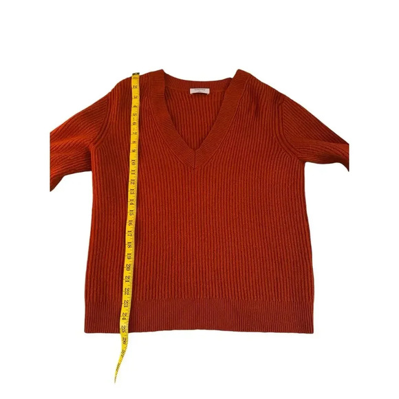 Babaton Aritzia Small 100% Wool Oversized V Neck Pullover Ribbed Holiday Sweater - Picture 4 of 8